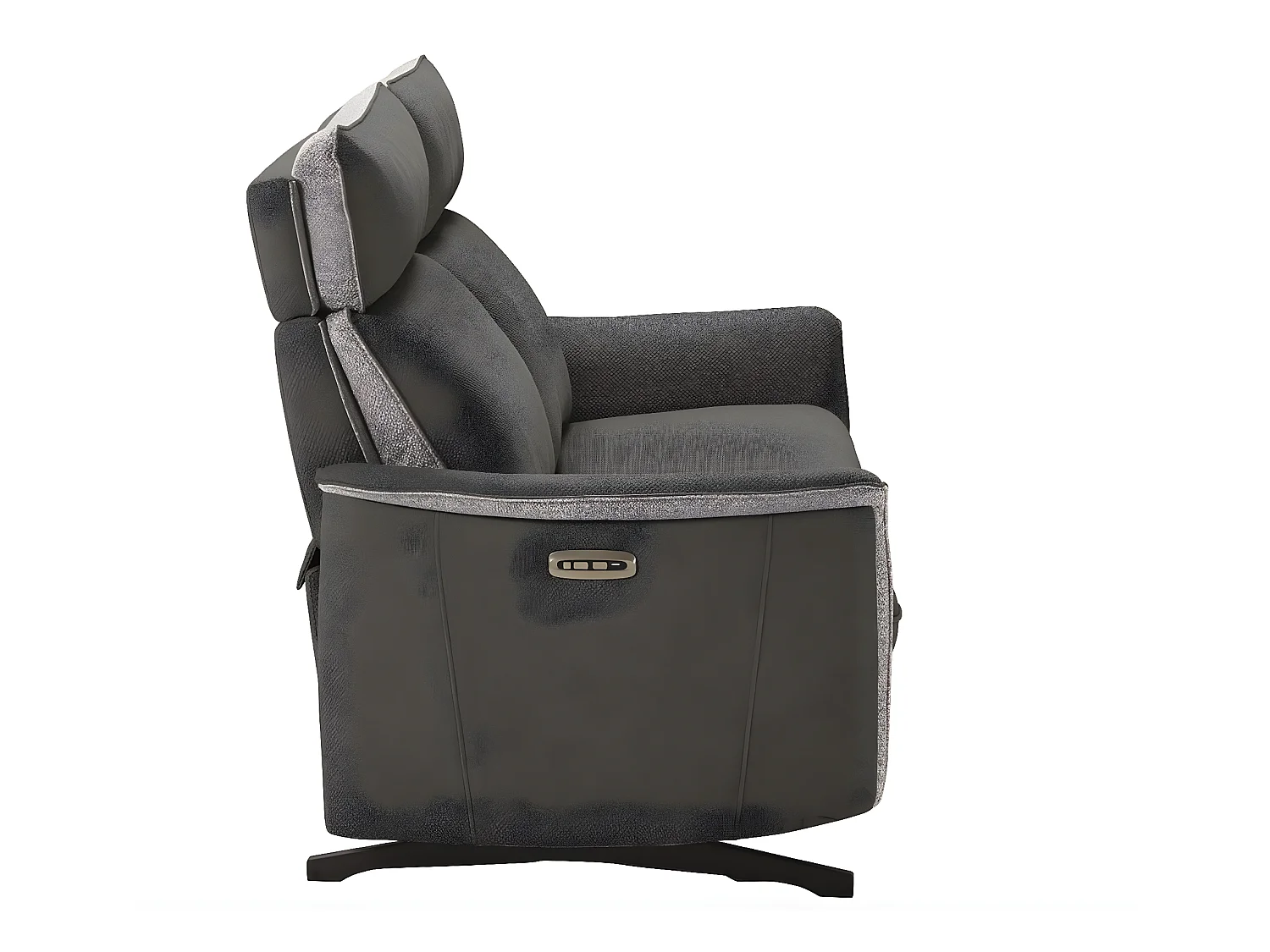 Elektrische relaxbank Riloza gemêleerde stof-Kleur Donkergrijs-Aantal plaatsen) 3-zits elektrische relax