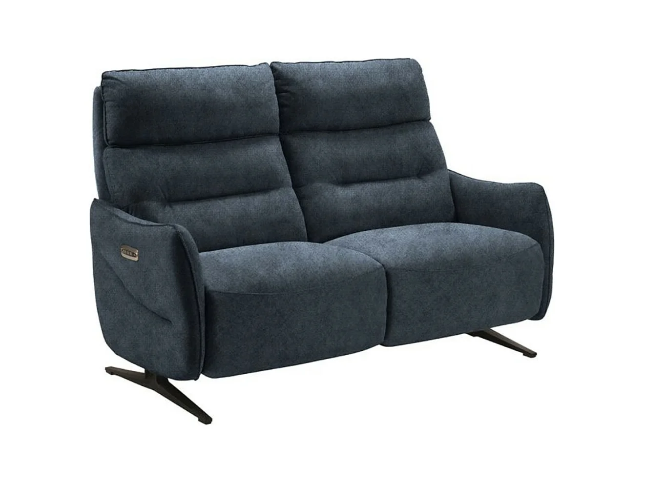 Canapé de relaxation en microfibre Kondonia-Couleur Bleu foncé-Système Electrique-2 places