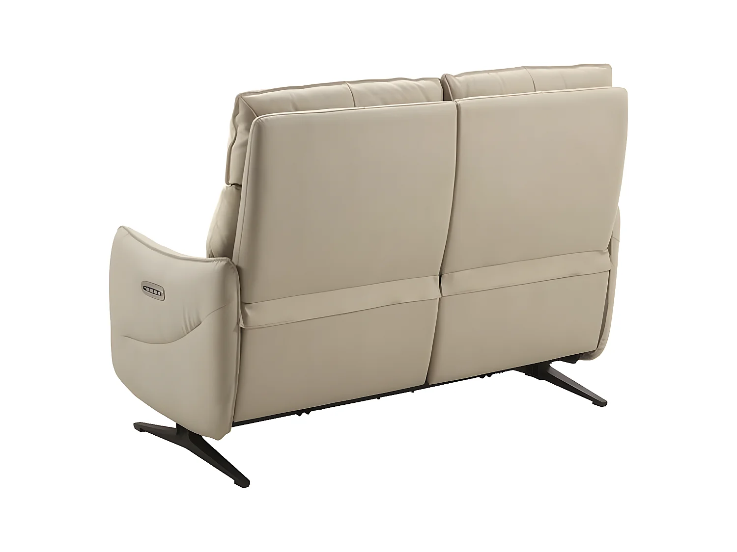 Kondonia leren relaxbank-Kleur Beige-Systeem Vast - zonder ontspanning-Aantal plaatsen) 2 zitplaatsen
