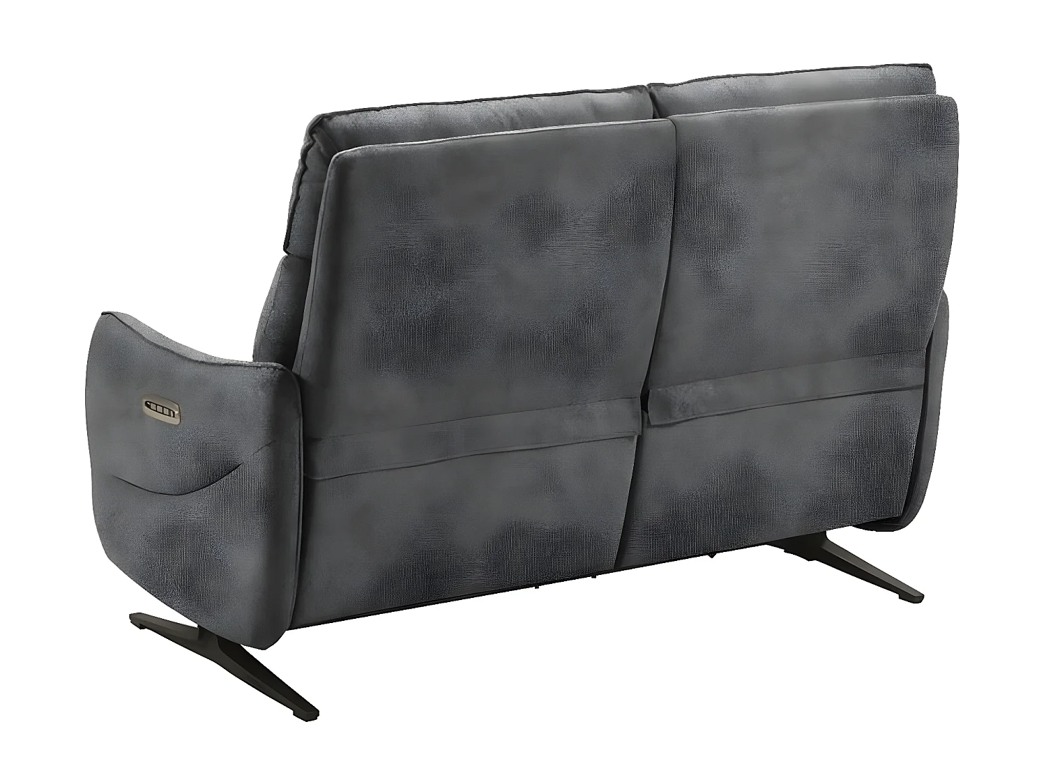 Canapé de relaxation en microfibre Kondonia-Couleur Gris-Système Electrique-2 places