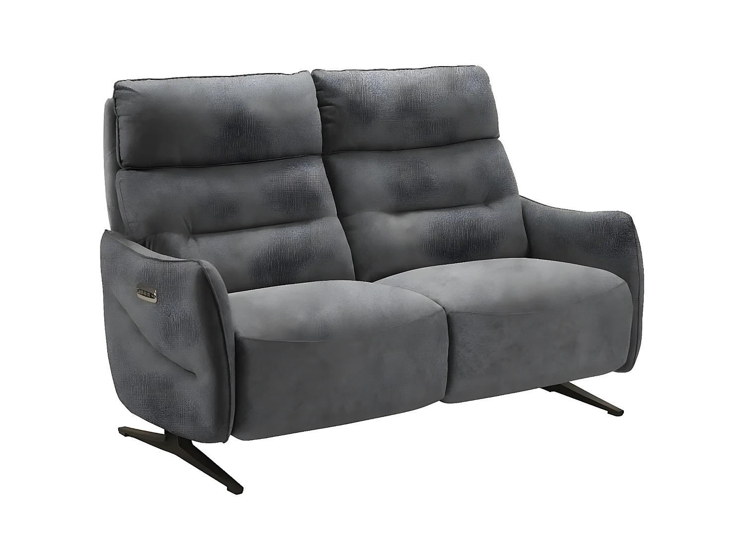 Canapé de relaxation en microfibre Kondonia-Couleur Gris-Système Electrique-2 places