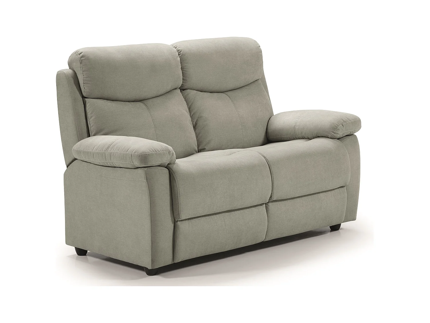 Canapé de relaxation en tissu Kosta-Couleur Gris clair-2 places fixe