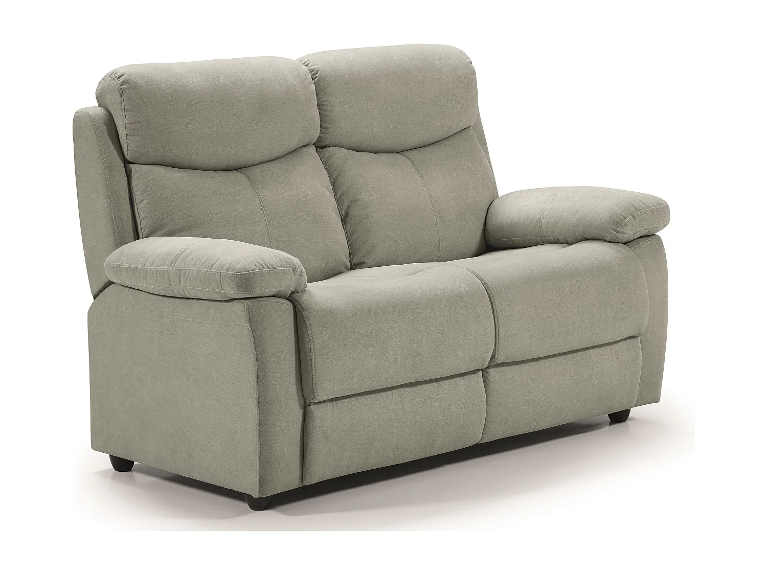 Canapé de relaxation en tissu Kosta-Couleur Gris clair-2 places fixe