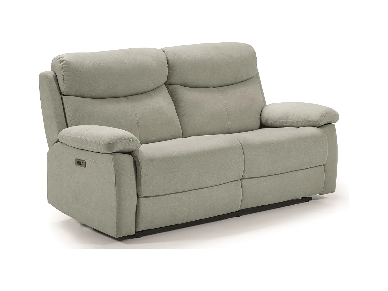 Canapé de relaxation en tissu Kosta-Couleur Gris clair-3 places relax électrique