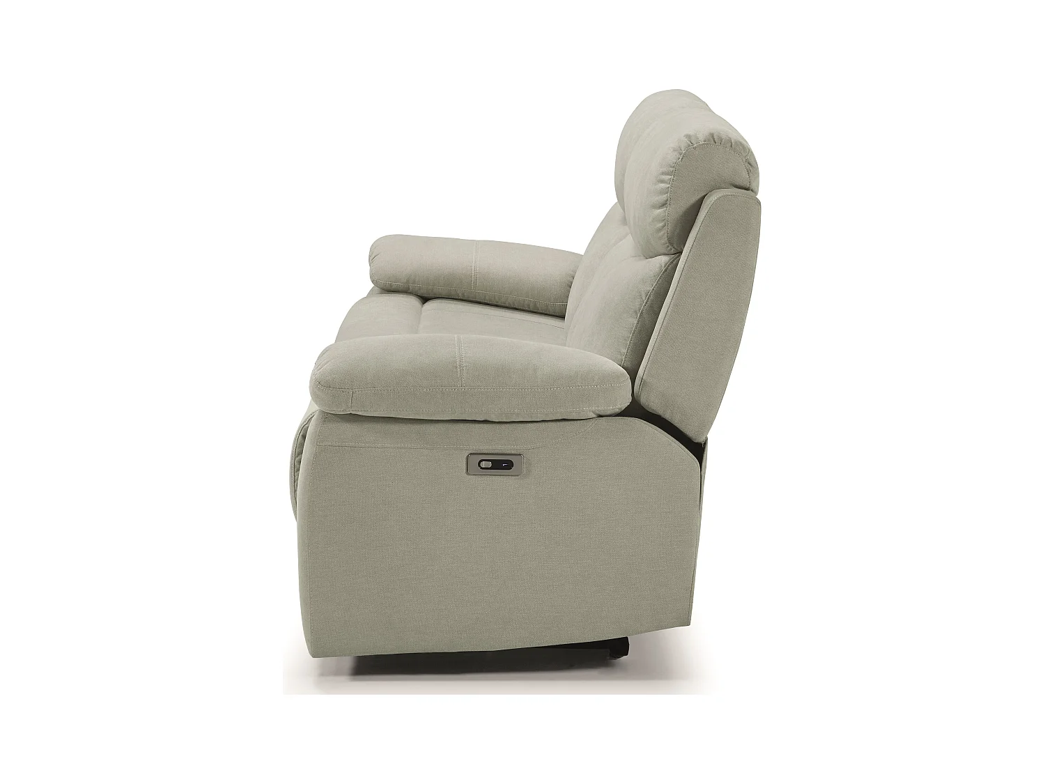 Relaxbank van stof Kosta-Kleur Lichtgrijs-Aantal plaatsen) 3-zits elektrische relax