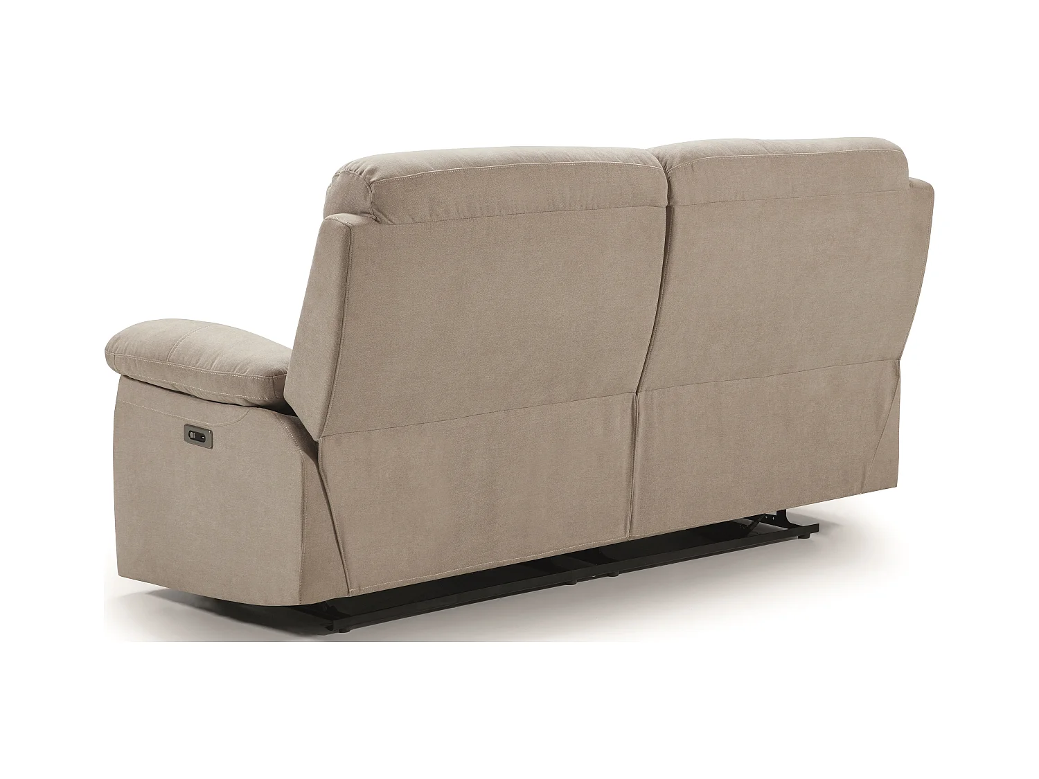 Relaxbank van stof Kosta-Kleur Lichtgrijs-Aantal plaatsen) 3-zits elektrische relax