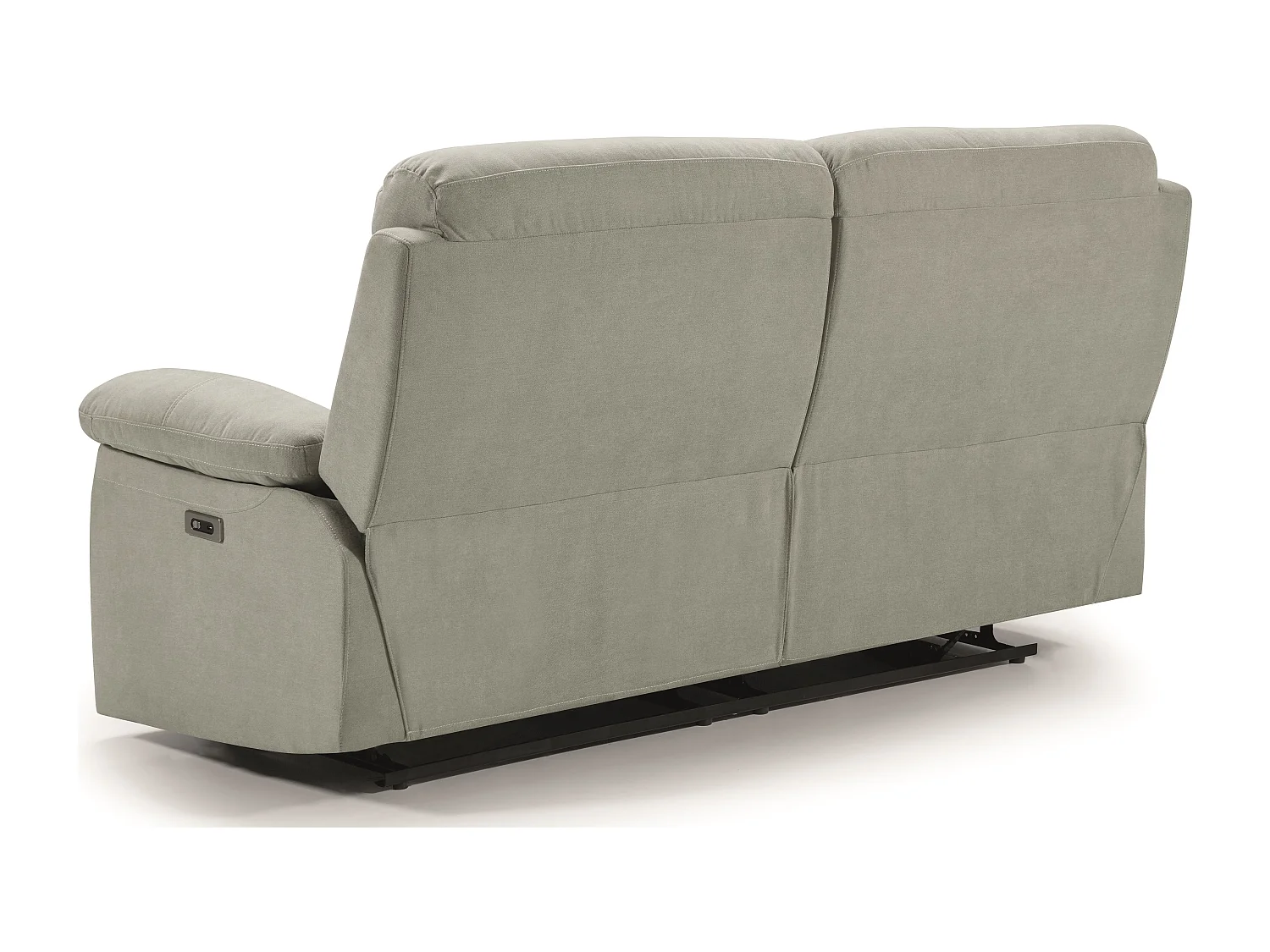 Canapé de relaxation en tissu Kosta-Couleur Gris clair-3 places relax électrique