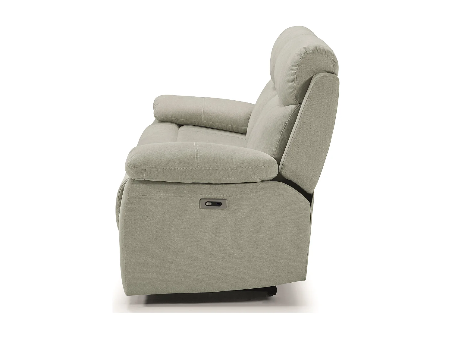 Relaxbank van stof Kosta-Kleur Lichtgrijs-Aantal plaatsen) 3-zits elektrische relax