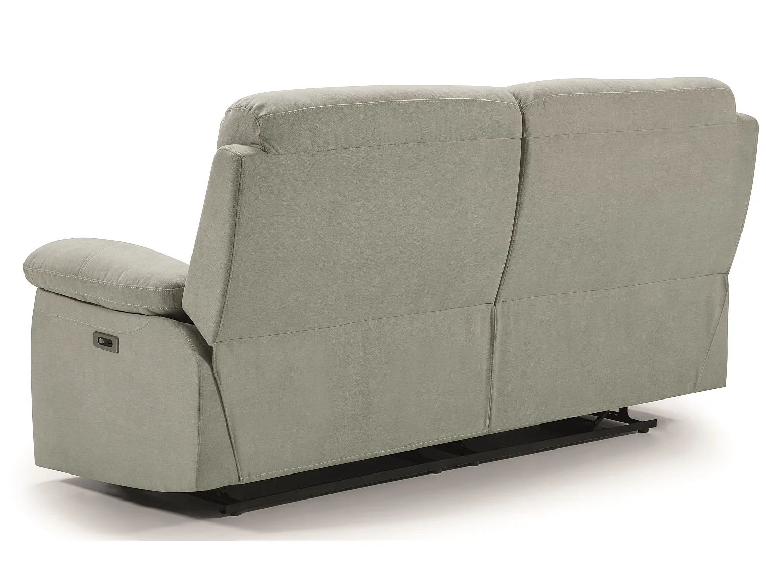 Sofá reclinable de tela Kosta-Gris claro-Sillón reclinable eléctrico de 3 plazas