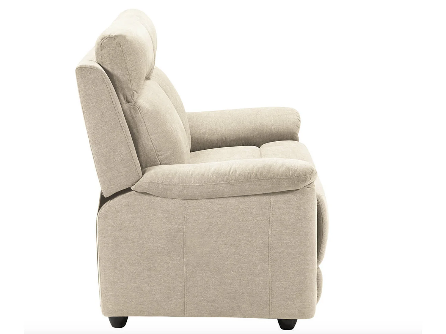 Canapé de relaxation en tissu Katika-Couleur Beige clair-Système Manuel-3 places