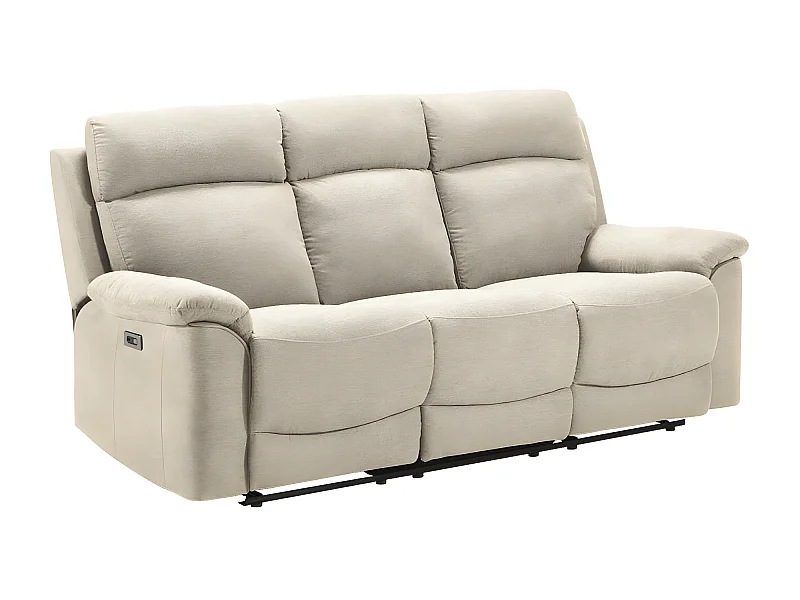 Relaxbank in stof Katika-Kleur Licht beige-Systeem Handmatig-Aantal plaatsen) 3 plaatsen