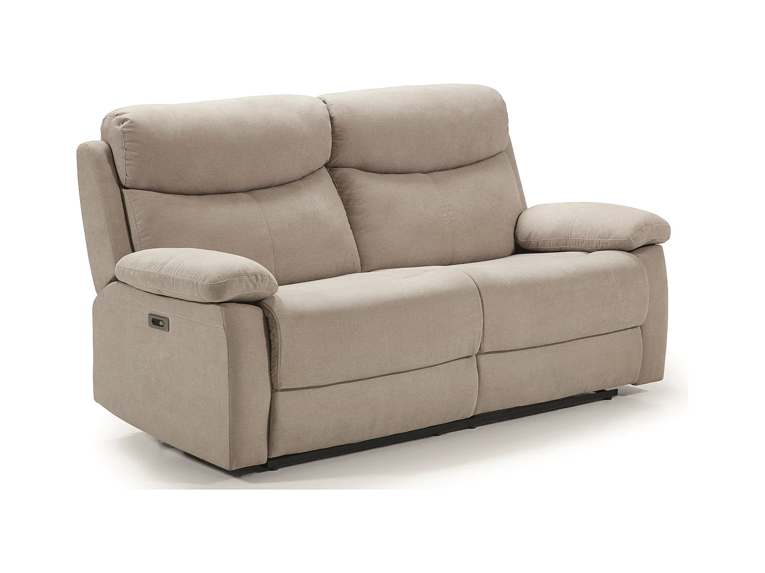 Relaxbank van stof Kosta-Kleur Lichtgrijs-Aantal plaatsen) 3 zits handmatig relax