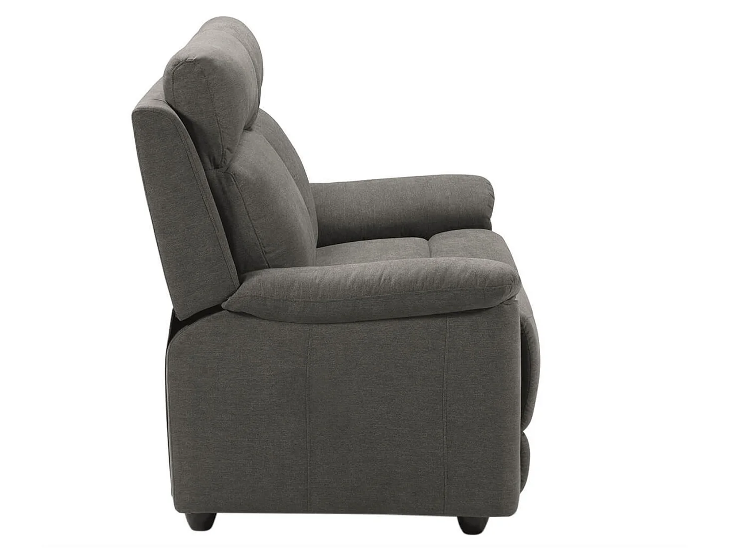 Canapé de relaxation en tissu Katika-Couleur Gris-Système Manuel-3 places