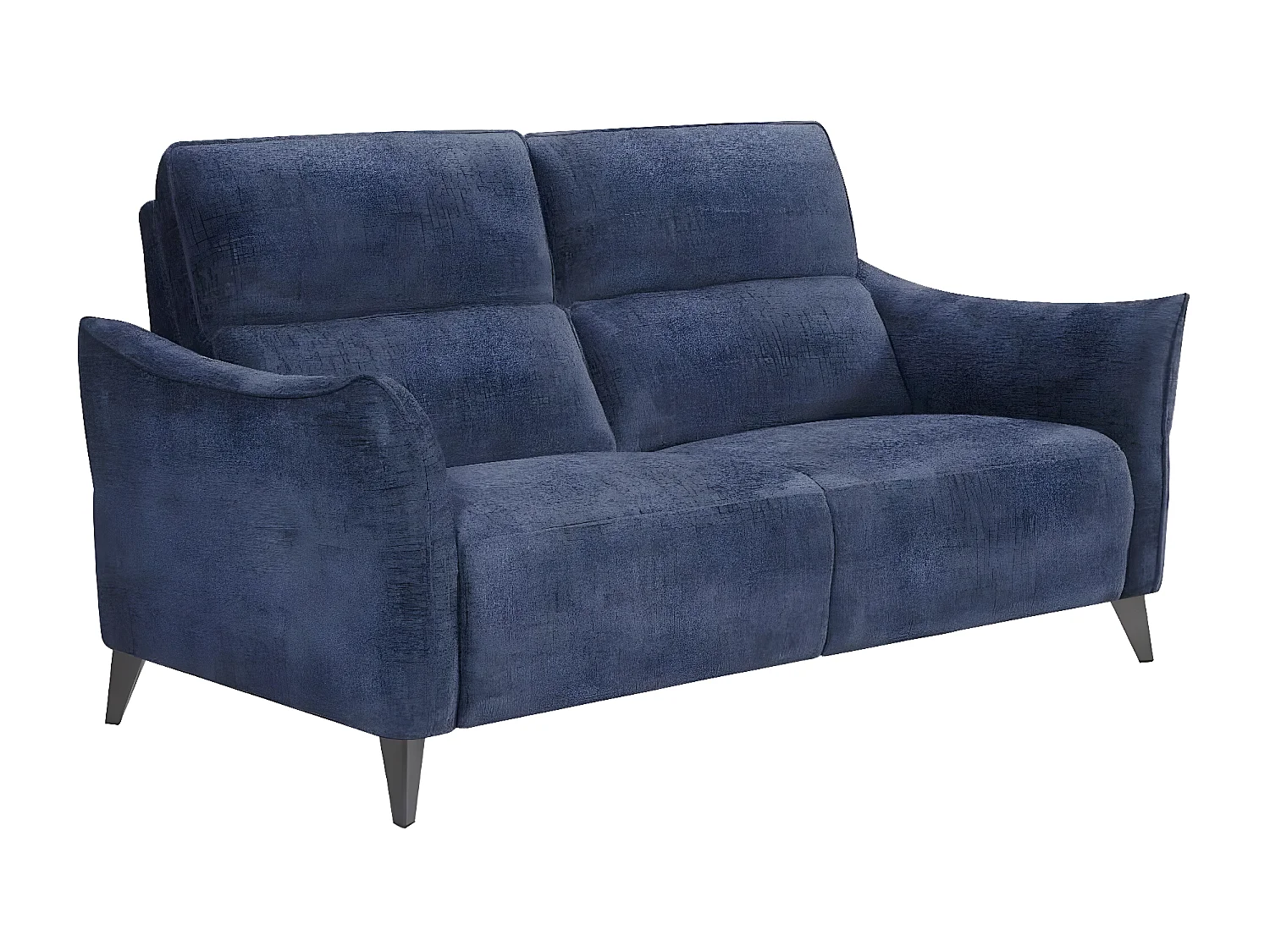 Canapé tissu chenillé doux et moelleux Bakay-Bleu foncé-2 places fixe