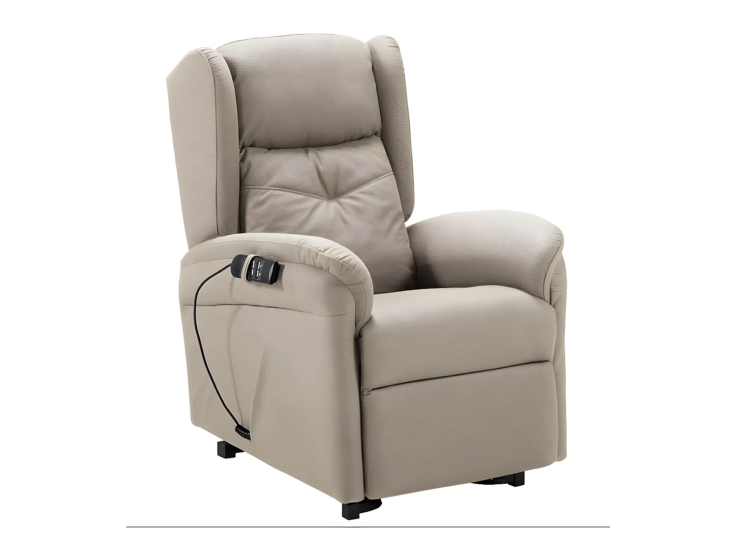 Fauteuil relevable de relaxation électrique 2 moteurs tissu Karola-Couleur Beige