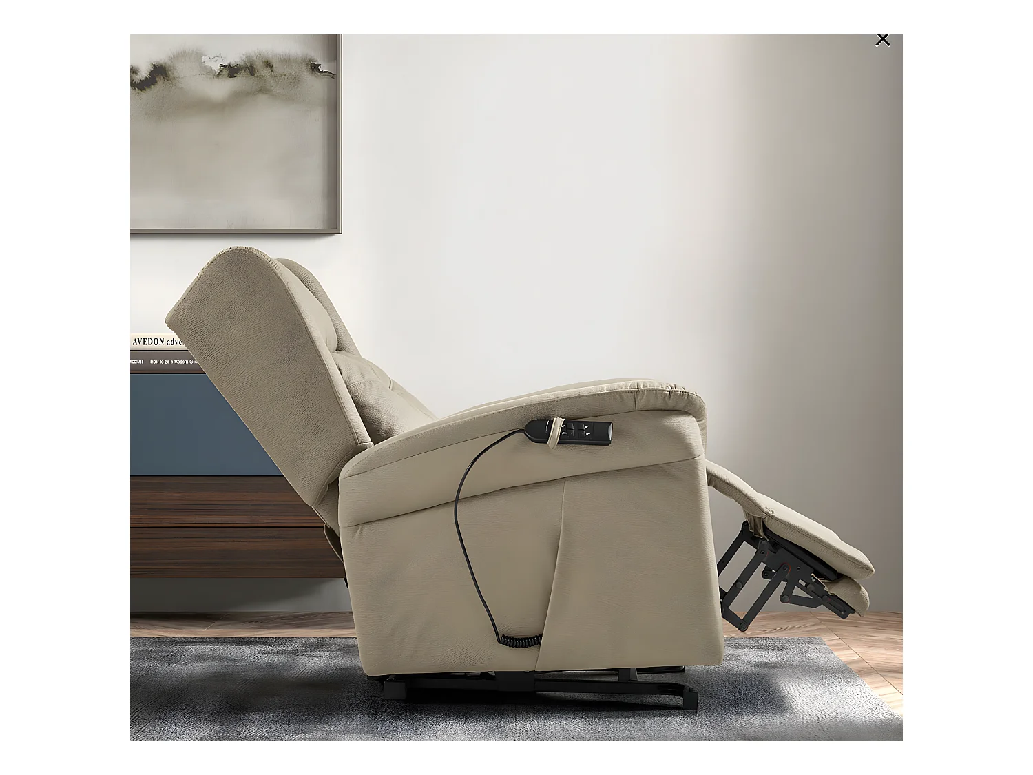 Karola elektrische relaxfauteuil met 2 stoffen motoren-Kleur Beige