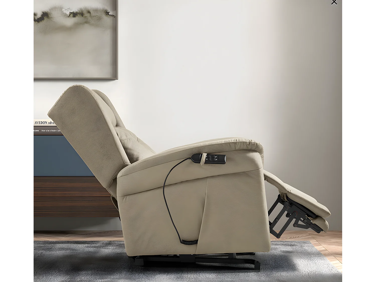 Karola elektrische relaxfauteuil met 2 stoffen motoren-Kleur Beige