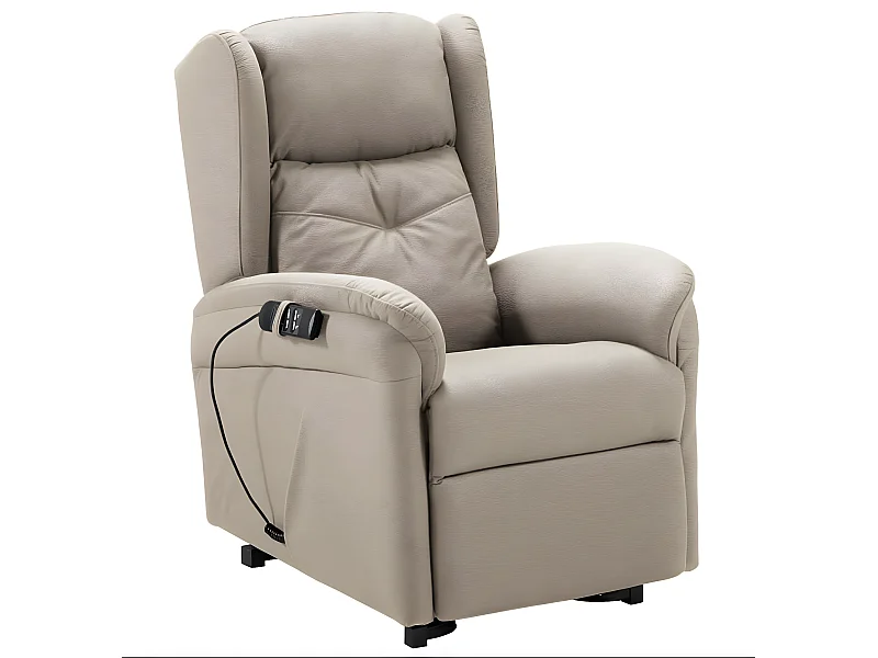 Fauteuil relevable de relaxation électrique 2 moteurs tissu Karola-Couleur Beige