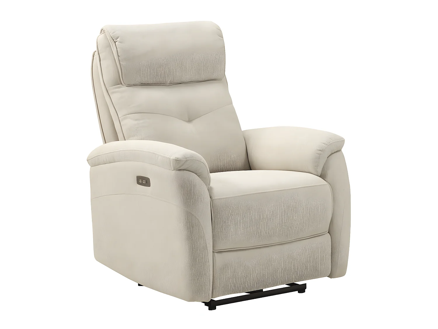 Fauteuil de relaxation électrique tissu Klona-Couleur Beige clair