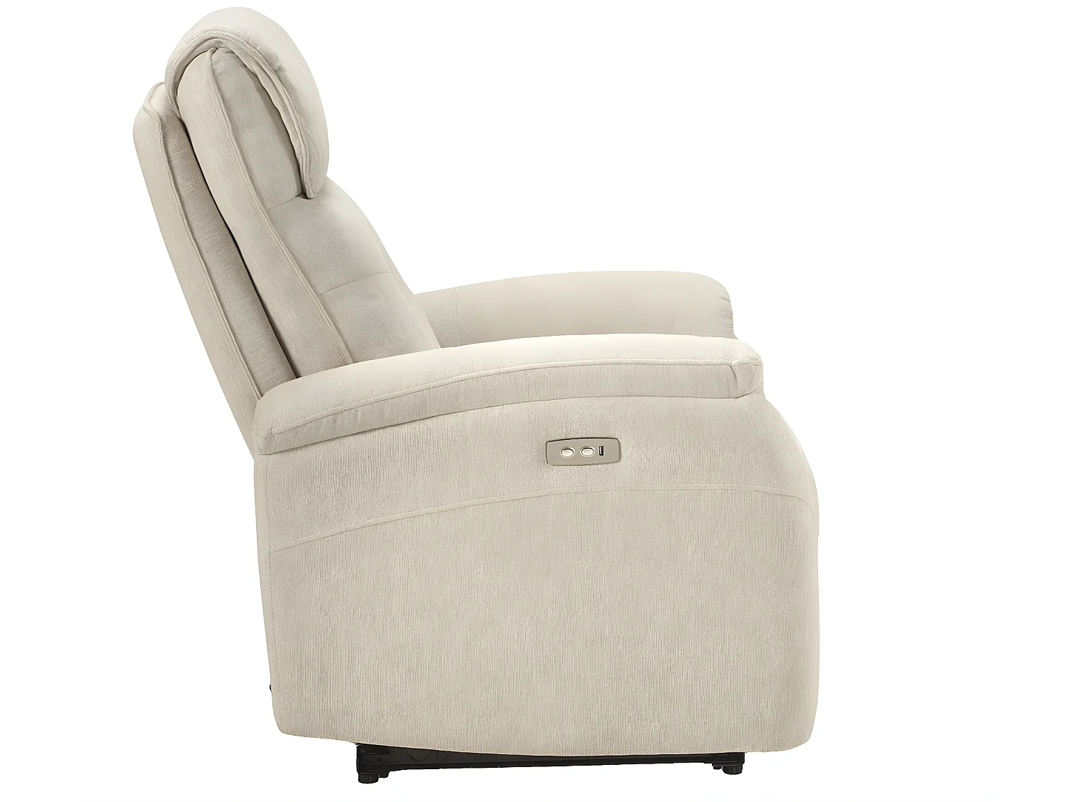 Fauteuil de relaxation électrique tissu Klona-Couleur Beige clair