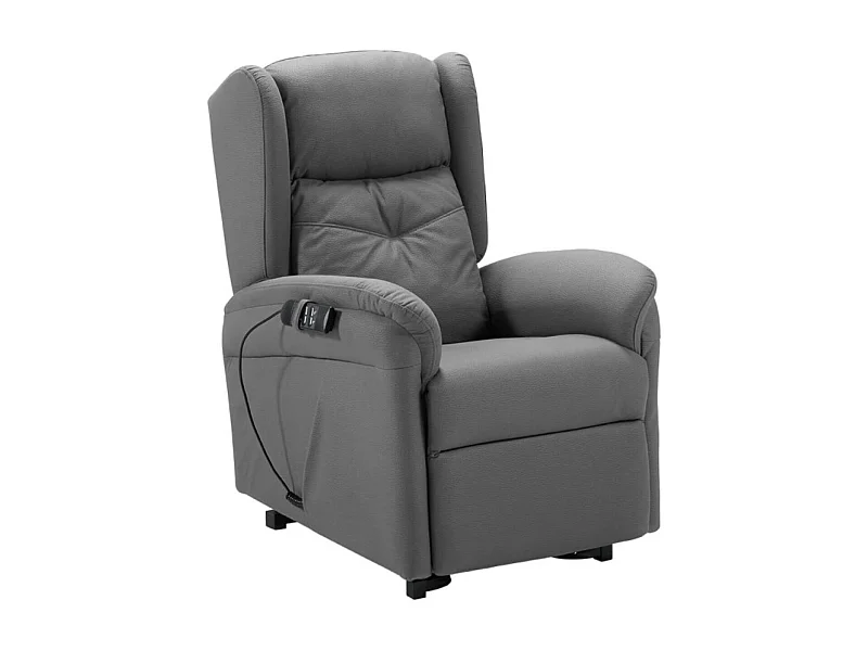 Fauteuil de relaxation et releveur électrique 2 moteurs tissu Kalone-Couleur Gris foncé
