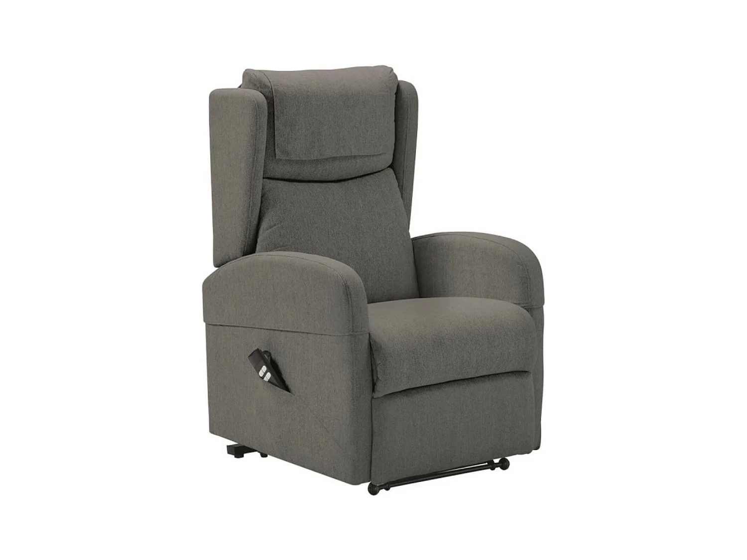 Fauteuil sur roulettes de relaxation et releveur électrique 2 moteurs tissu Vikola-Couleur Gris foncé