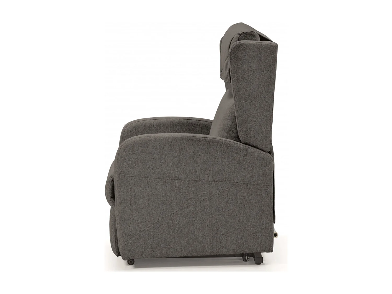 Fauteuil sur roulettes de relaxation et releveur électrique 2 moteurs tissu Vikola-Couleur Gris foncé