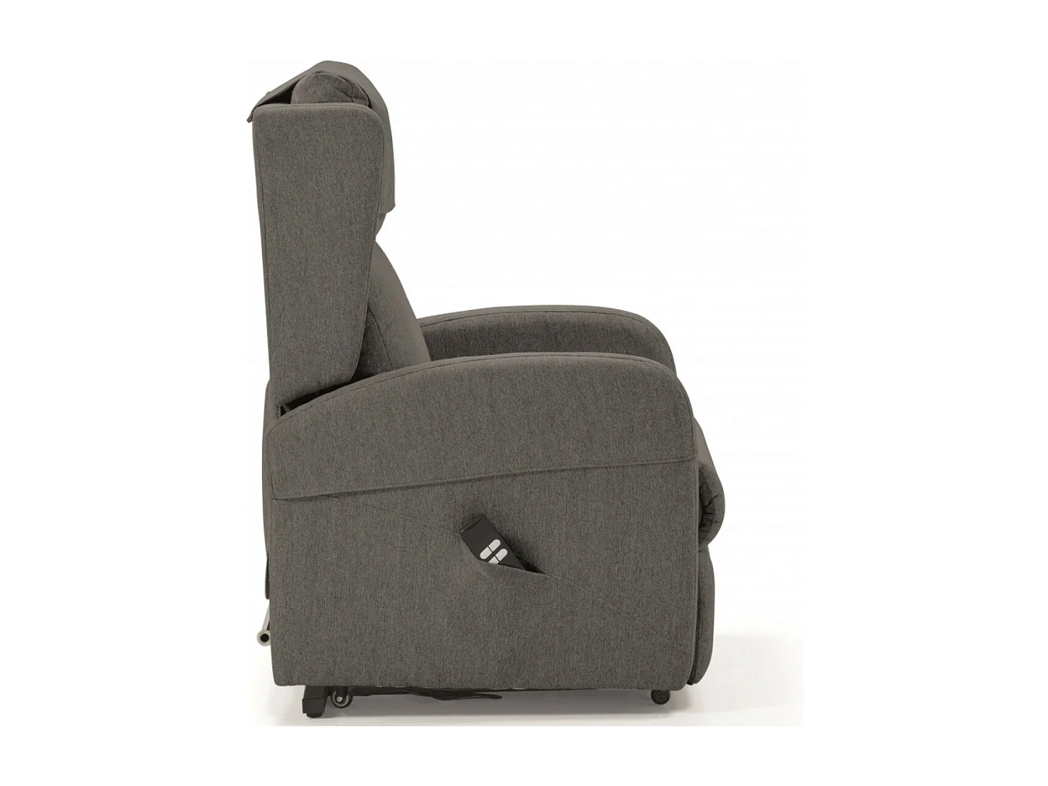 Fauteuil sur roulettes de relaxation et releveur électrique 2 moteurs tissu Vikola-Couleur Gris foncé