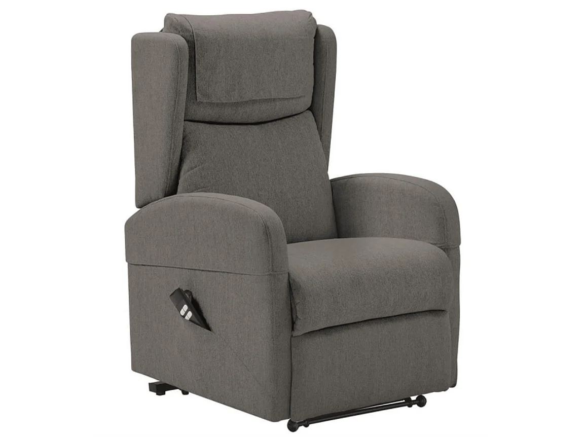 Fauteuil sur roulettes de relaxation et releveur électrique 2 moteurs tissu Vikola-Couleur Gris foncé