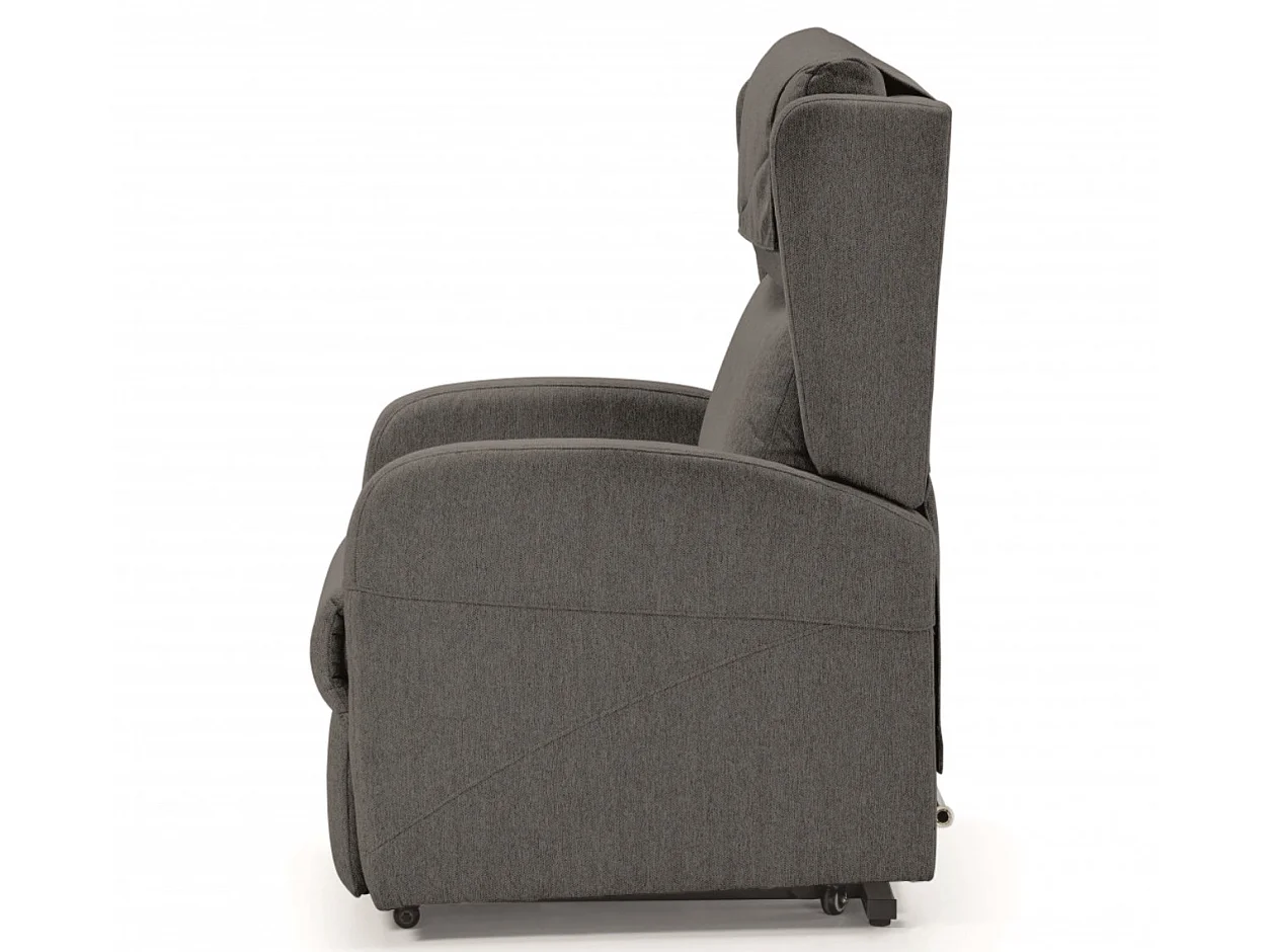 Fauteuil sur roulettes de relaxation et releveur électrique 2 moteurs tissu Vikola-Couleur Gris foncé