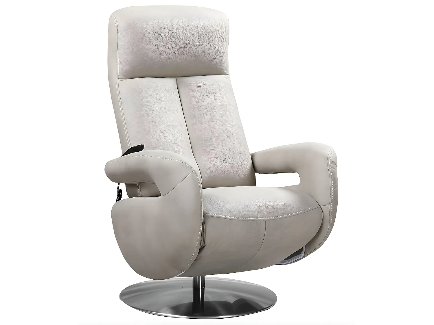 Balbo 2-motorige elektrische relaxstoel in nubuck met verstelbare hoofdsteun-Kleur Beige