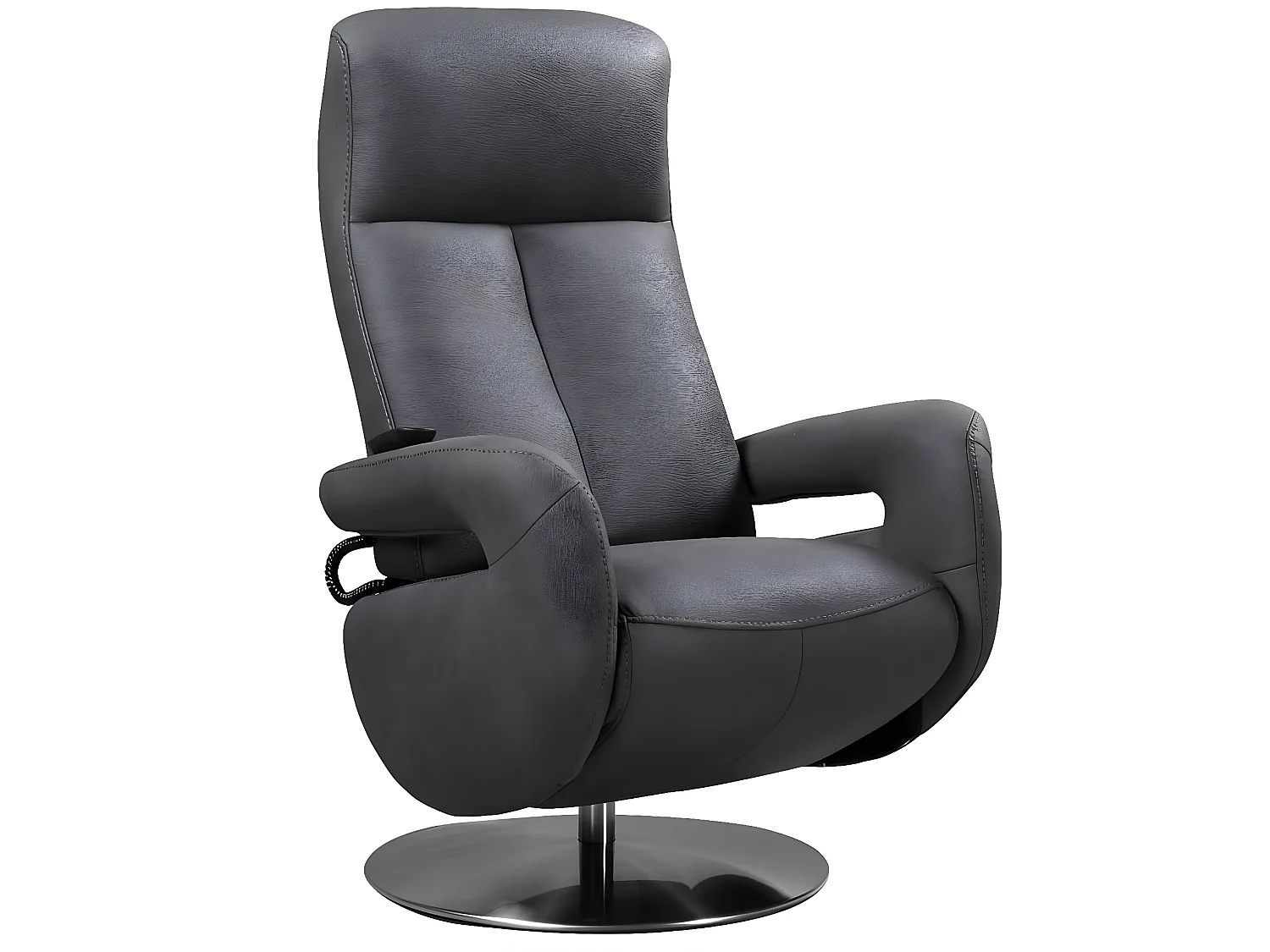 Balbo 2-motorige elektrische relaxstoel in nubuck met verstelbare hoofdsteun-Kleur Beige