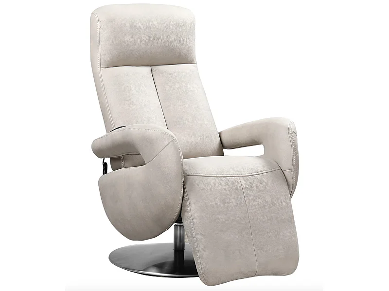 Fauteuil de relaxation électrique 2 moteurs en nubuck avec têtière réglable Balbo-Couleur Beige