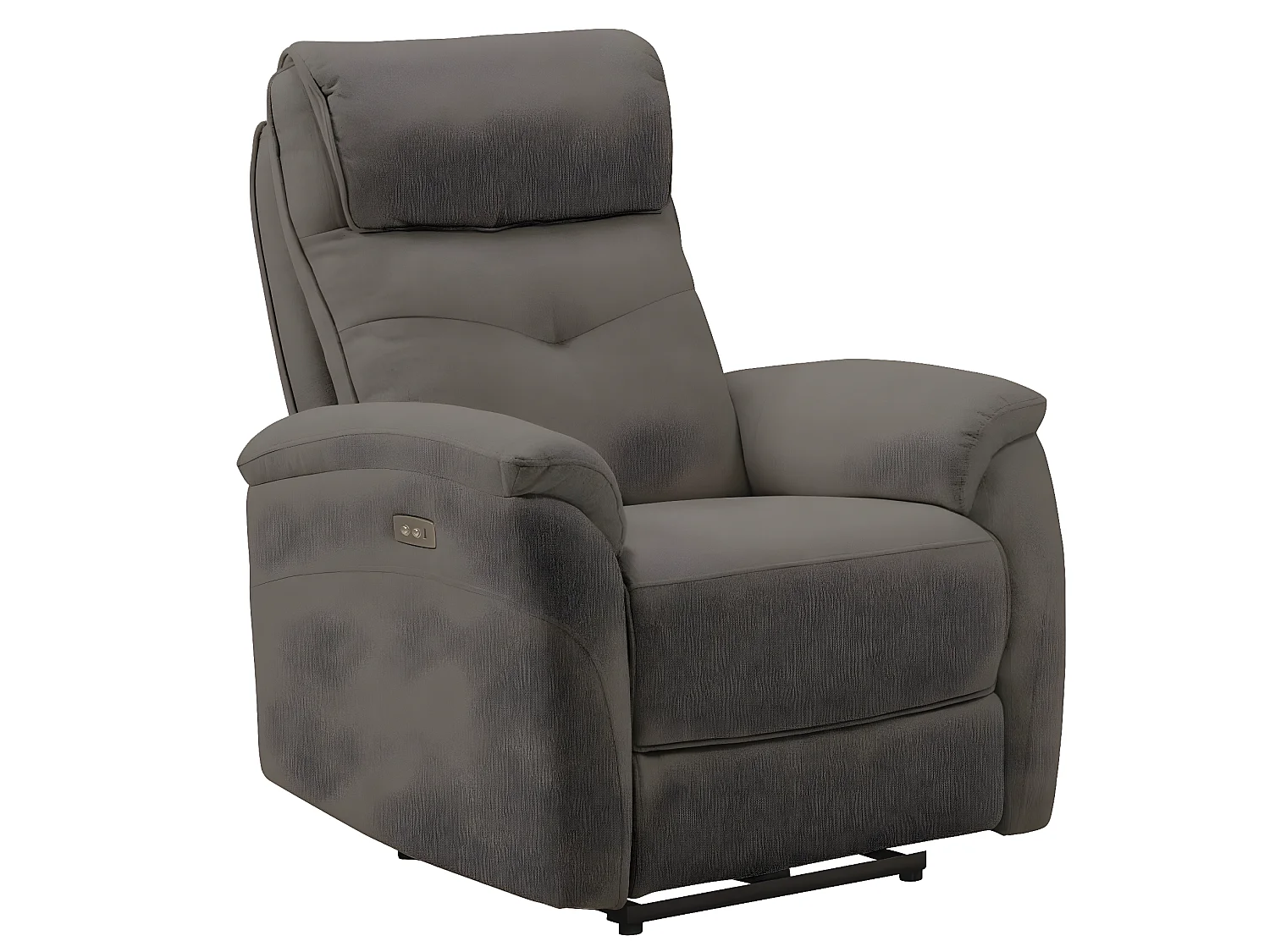 Fauteuil de relaxation électrique tissu Klona-Couleur Gris foncé