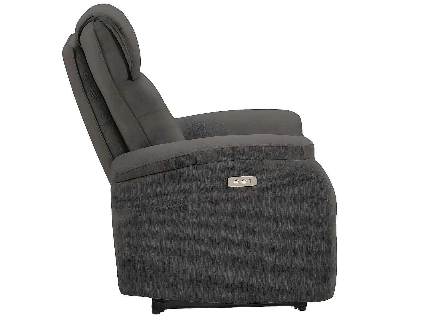 Fauteuil de relaxation électrique tissu Klona-Couleur Gris foncé