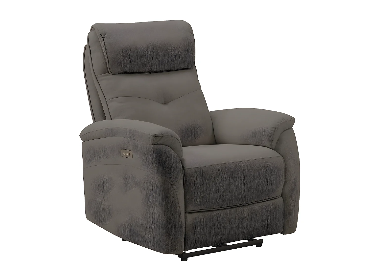 Fauteuil de relaxation électrique tissu Klona-Couleur Gris foncé