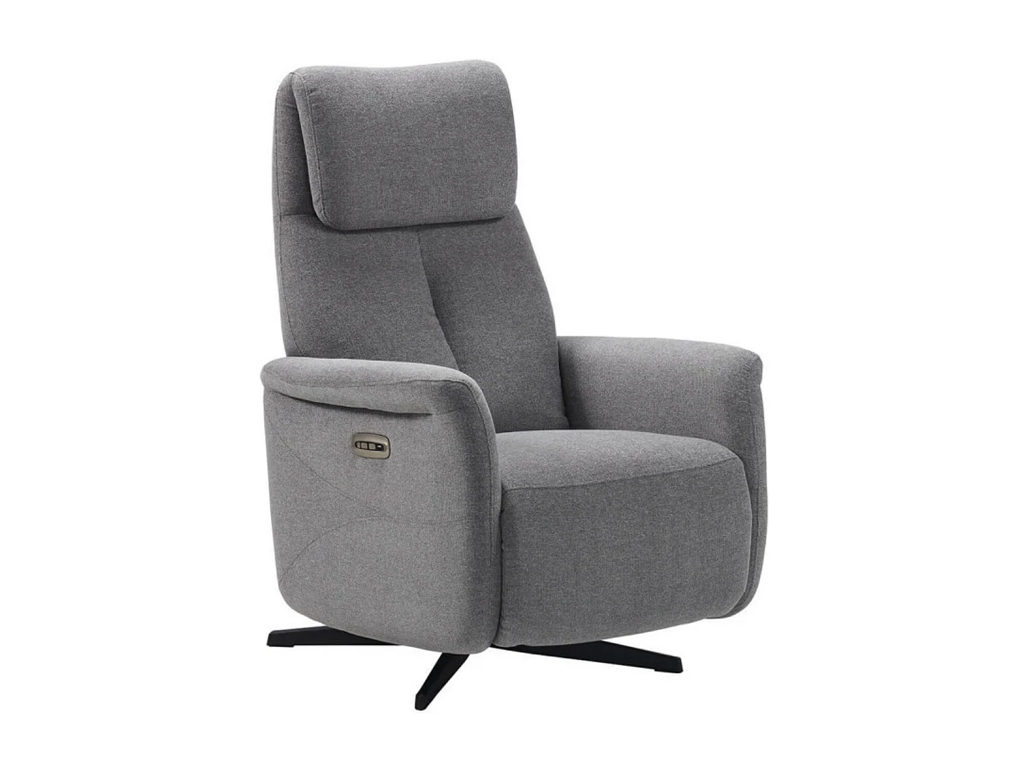 Fauteuil de relaxation électrique 2 moteurs tissu Kastelle-Couleur Gris foncé