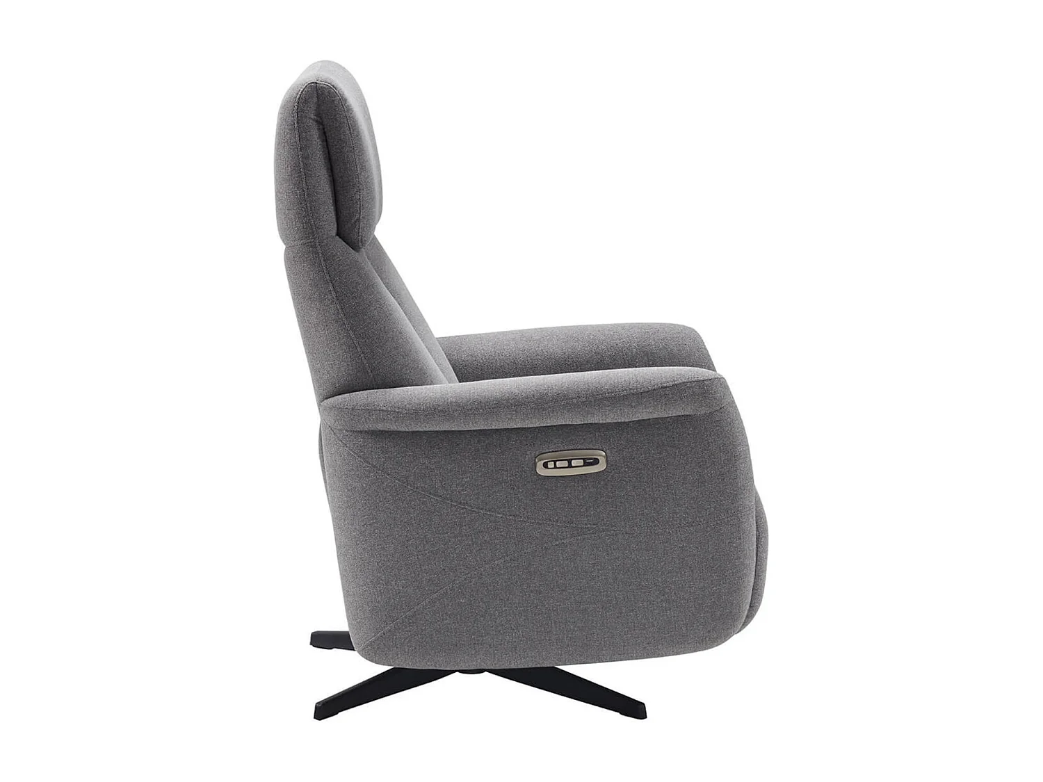 Fauteuil de relaxation électrique 2 moteurs tissu Kastelle-Couleur Gris foncé