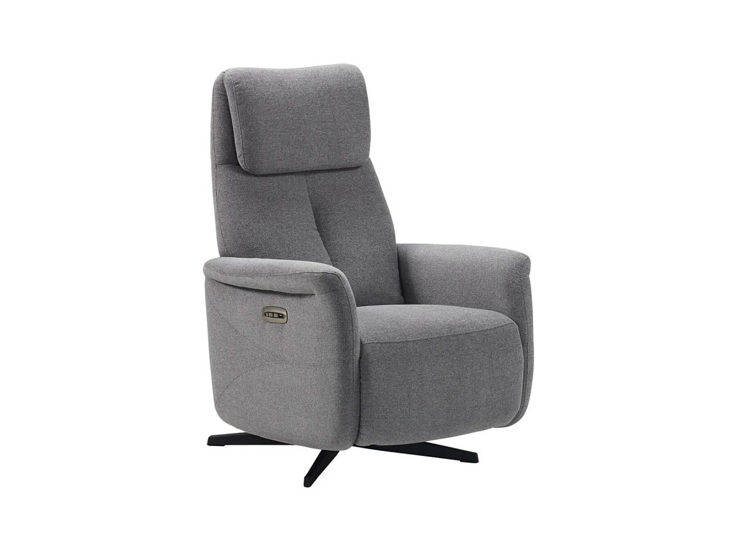 Fauteuil de relaxation électrique 2 moteurs tissu Kastelle-Couleur Gris foncé