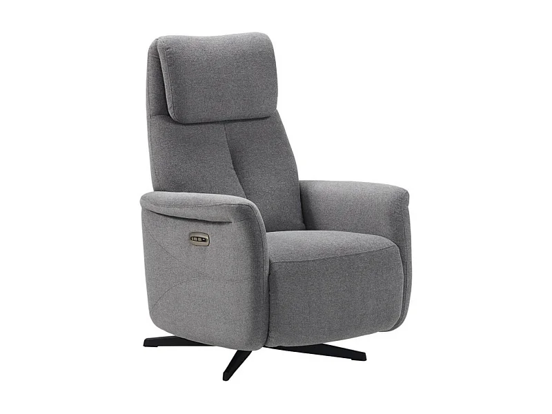Fauteuil de relaxation électrique 2 moteurs tissu Kastelle-Couleur Gris foncé