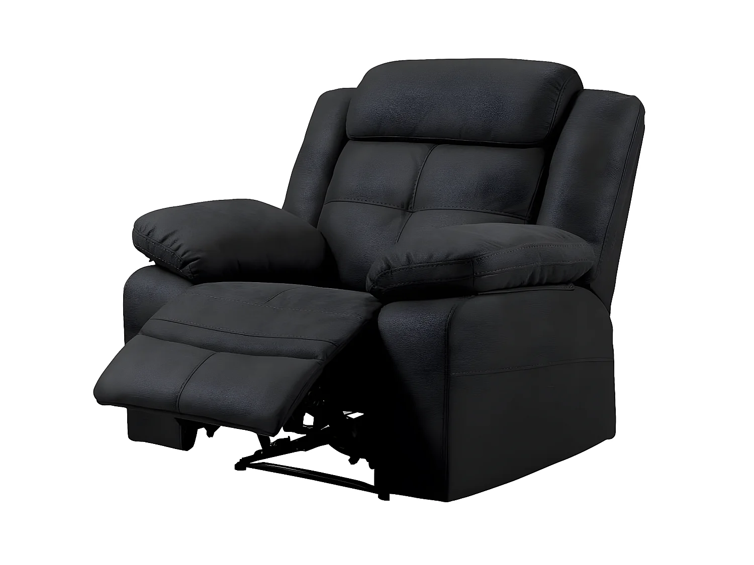 Fauteuil de relaxation manuel nubuck gris Pinya