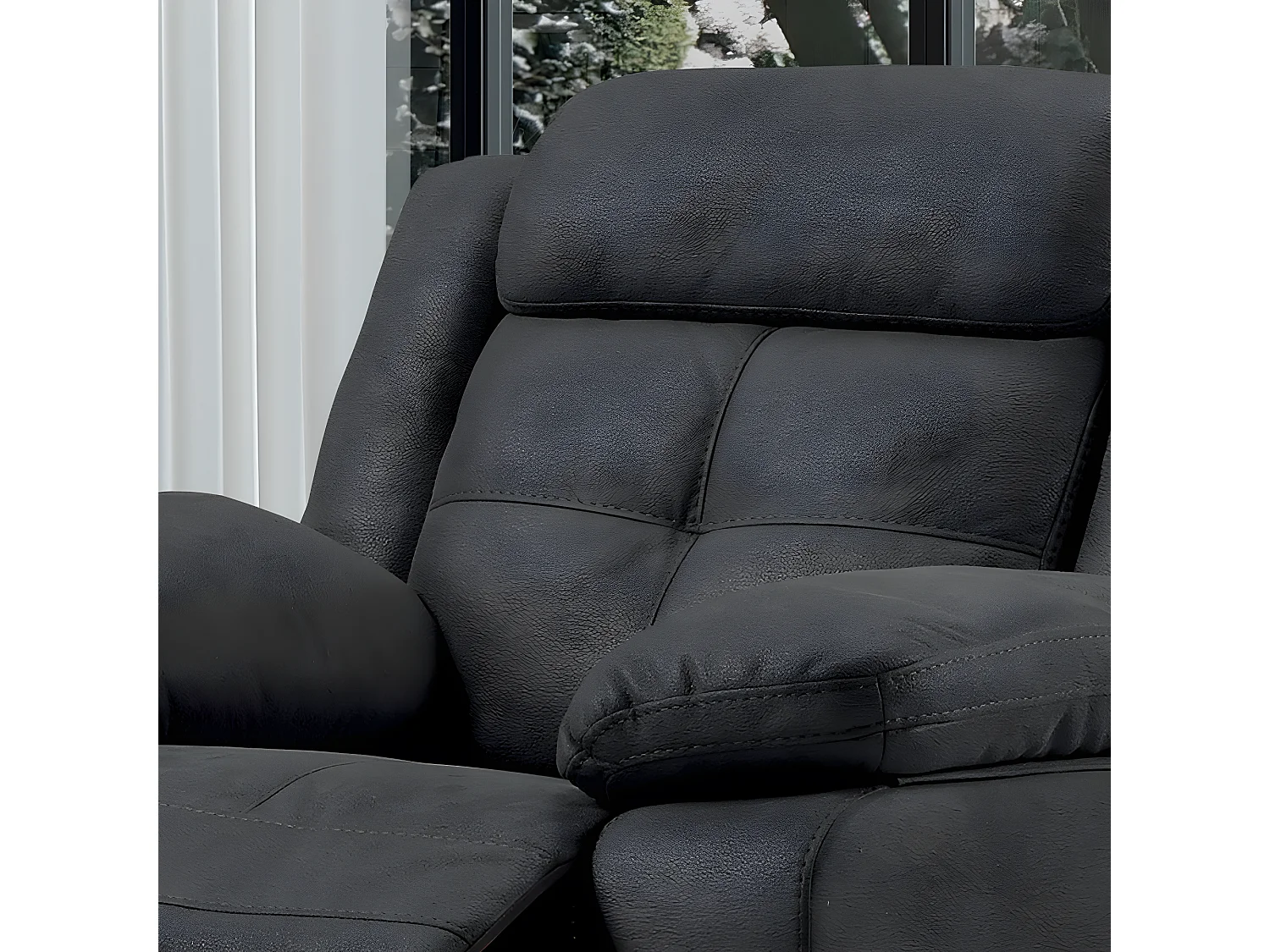 Pinya grijze nubuck manuele relaxfauteuil