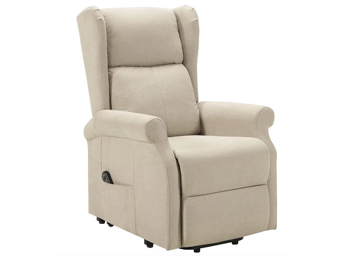 Fauteuil de relaxation et releveur électrique 2 moteurs tissu Agora-Couleur Beige clair