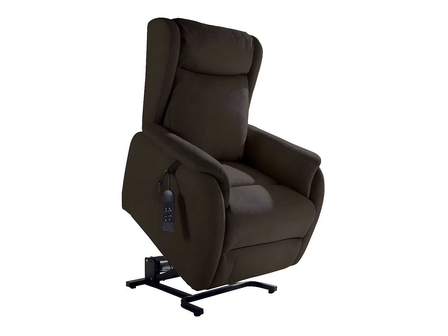Fauteuil de relaxation et releveur 2 moteurs en nubuck 2 moteurs électriques Biza-Couleur Marron