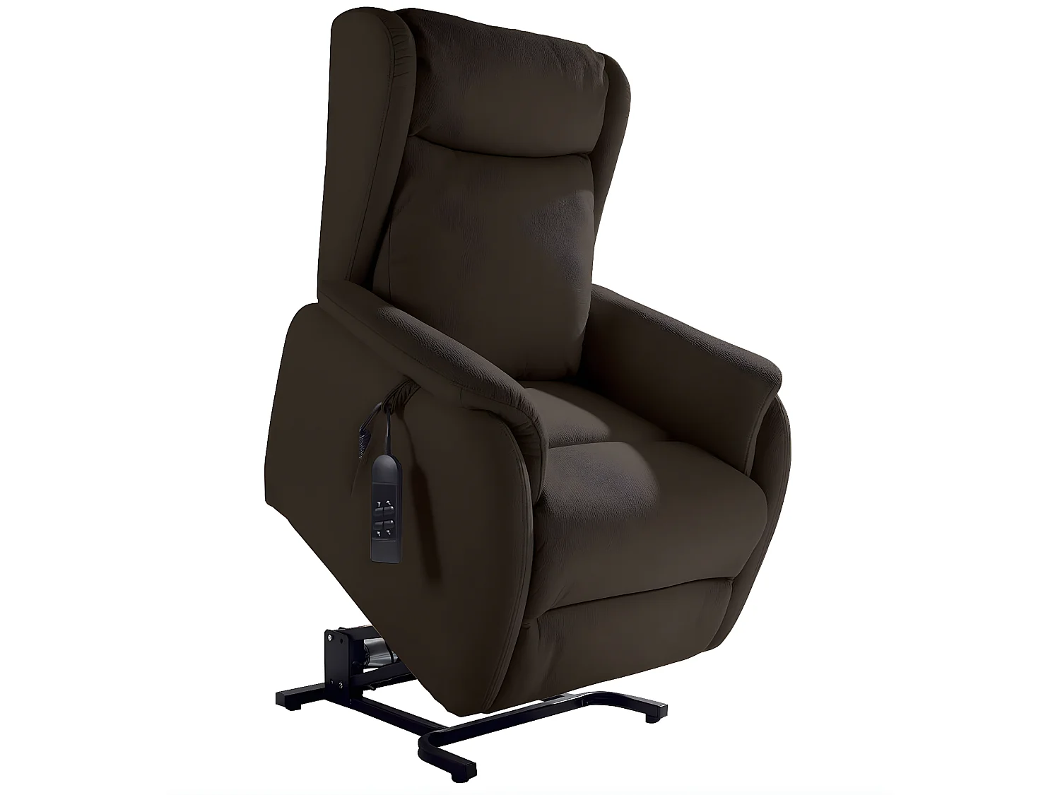 Fauteuil de relaxation et releveur 2 moteurs en nubuck 2 moteurs électriques Biza-Couleur Marron
