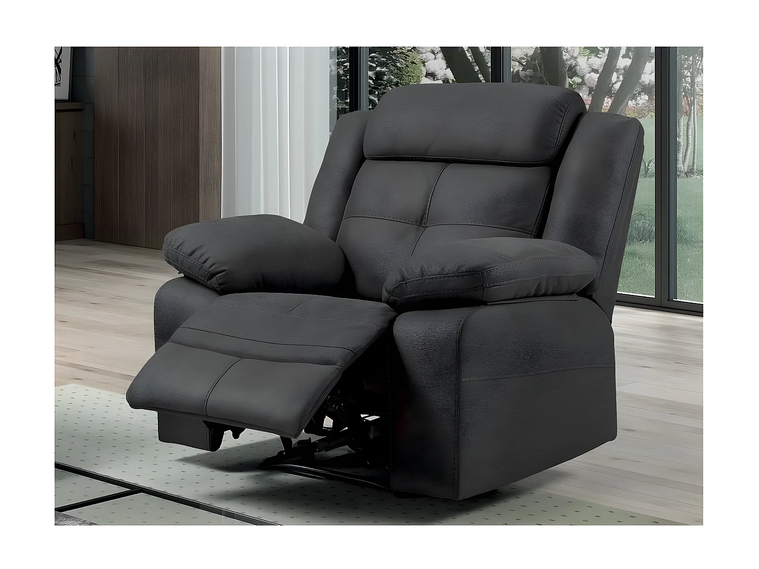 Fauteuil de relaxation électrique nubuck gris Pinya