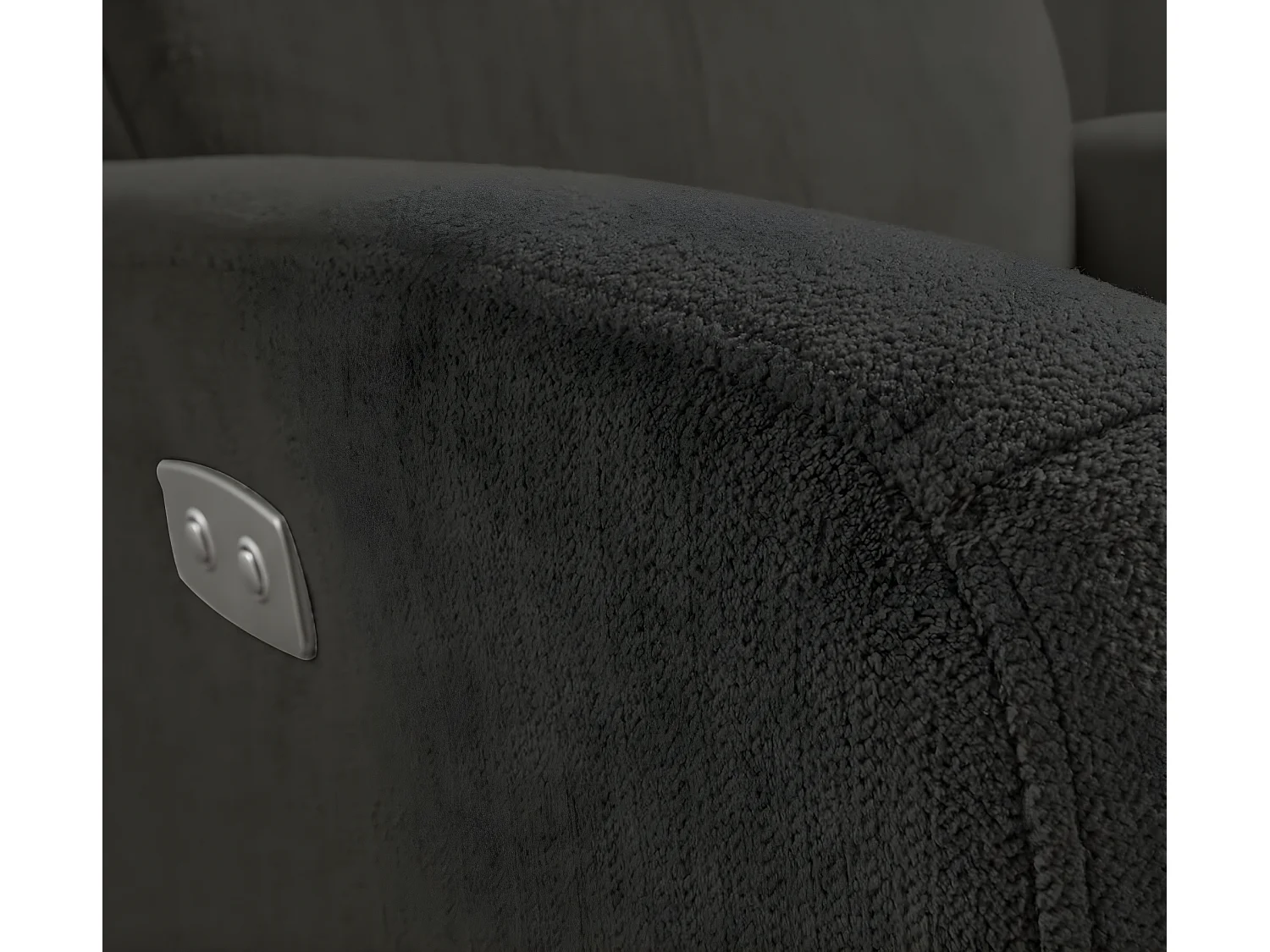 Fauteuil de relaxation électrique microfibre Kali-Couleur Gris foncé