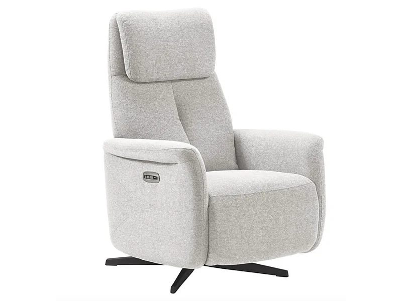 Fauteuil de relaxation électrique 2 moteurs tissu Kastelle-Couleur Gris clair