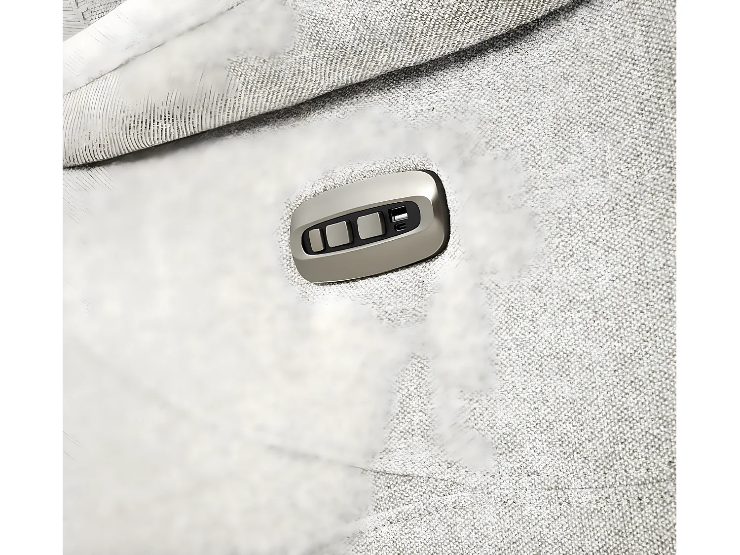 Fauteuil de relaxation électrique 2 moteurs tissu Kastelle-Couleur Gris clair