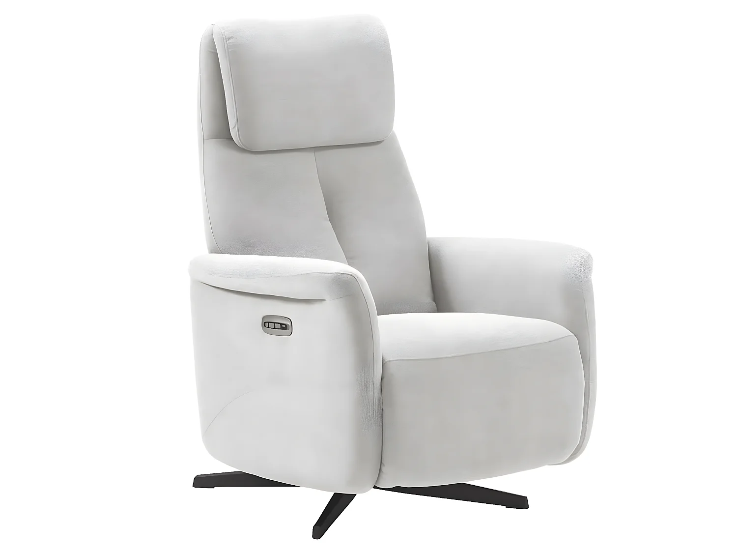Fauteuil de relaxation électrique 2 moteurs tissu Kastelle-Couleur Gris clair